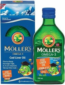 Resim Möller's Cod Liver Oil Balık Yağı Şurubu 150ml Tutti Frutti 