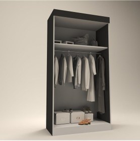 Resim Kenzlife Gardırop Sürgülü Kapaklı Kapılı Karanfil090 Gri Aynalı Gardolap Dolap 