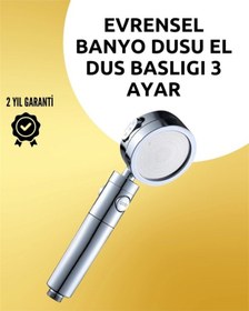 Resim Mey İthalat Masaj Ve Yağmur Modlu Çok İşlevli Paslanmaz Çelik Duş Başlığı Gümüş 