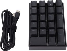 Resim Cuifati 21 Tuşlu Kablolu Sayısal Tuş Takımı RGB, Arkadan Aydınlatmalı Kademeli Tuş Takımı, Mini LED Mekanik Klavye Tak ve Çalıştır Sayısal Klavye - Yüksek Tuş Başlıklı(Yeşil eksen) 