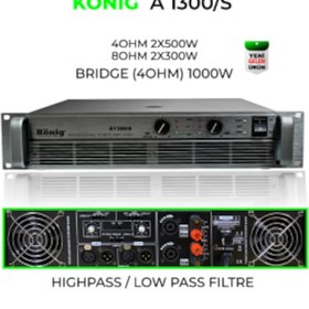 Resim König A–1300/S 4 Ohm 2X 500 W Power Amfi 