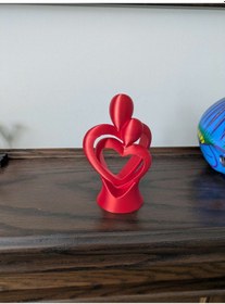 Resim Aşıklar Heykeli Sarılan Sevgililer Günü Heykeli 13cm Kırmızı Renk 