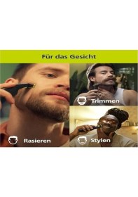 Resim Philips Qp6552/30 Oneblade Pro 360 Elektrikli Sakal Düzeltici Tıraş Makinesi Ve Vücut Bakım Seti Siyah 
