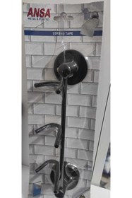 Resim ANSA Siyah Kuğu Askı 3'lü Bornoz Askı Siyah Yapışkanlı 