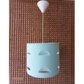 Resim Onay Avize Yeşil Kumaş M-0384 Kaplama 2.li Set Yatak Odası Genç ve Çocuk Odası Avize ve Abajur Seti 