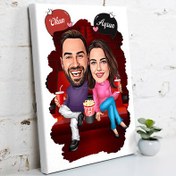 Resim Sinema Keyfi Yapan Çiftler Kanvas Tablo 