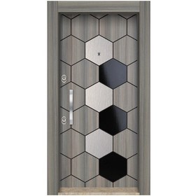 Resim Tez-3594 Ahşap Kaplama Düz Model Çelik Kapı 