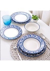 Resim Güral Porselen Yonca 24 Parça Yemek Takımı Koyu Mavi 4832 