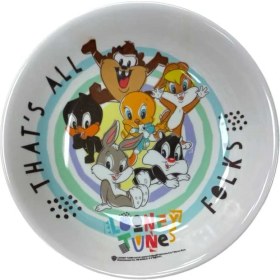 Resim Tuffex Sert Plastikten Looney Tunes Baskılı Düz Tabak 1 Adet 