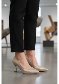 Resim Altın İnce Topuklu Kadın Abiye Ayakkabı 665140 Z Altın 