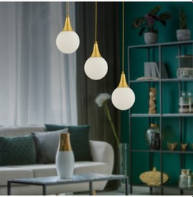Resim Damla 3 Lü Sıralı Eskitme Modern Sarkıt Mutfak Oturma Odası Salon Sarkıt Avize 