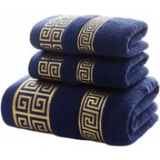 Resim 3 Adet Pamuklu Banyo Havlusu 2 Adet El Havlusu 35x75cm Ve 1 Adet 