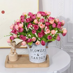 Resim 1 adet 15 başlıklı Yapay Küçük Çay Poşeti Gül, Gerçek Dokunuşlu Yapay Çiçek, Ev Ofis Dekorasyonu, Çiçek Düzenlemesi Yapay Merkez Süsleri, Açık Hava Bahçe Bahçe Dekorasyonu, Düğün Doğum Günü Gelin Hediye Parti Dekorasyonu 