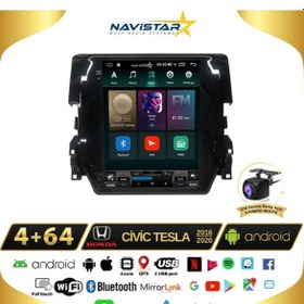 Resim Navistar Honda Civic Tesla 4gb 64gb 2016-2020 Model Kablosuz Carplay Navigasyon Qled Multimedya Sistemi 