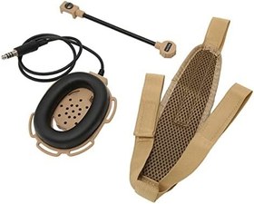 Resim Tek Taraflı Radyo Kulaklıkları, 150Hz‑500Hz Radyo Kulaklık Esnek Kafa Bandı Sol Sağ İnterkom Için Geçerli (BROWN) 