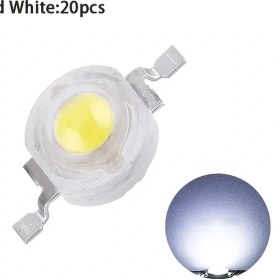 Resim Wangxi 20 Adet Ultra Parlak 1w Soğuk Beyaz Led Diyot - Lehimlenebilir 