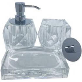 Resim Kristal Diş Fırçalığı Şeffaf Renk 90x114x114 Mm Açık Ahşap 