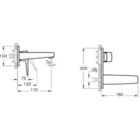 Resim Artema A4273834 Root Square Sıva Üstü Grubu Ankastre Lavabo Bataryası 