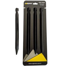 Resim Alpinist Alüminyum 6061 Çadır Kazığı 18 cm Siyah 4'lü 