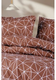 Resim Aytunç Lotus %100 Pamuklu Tek Kişilik Nevresim Takımı 160x220 Cm Kahve 