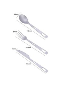 Resim Dancemonkey Practical Tools, Titanyum Seyahat Çatal Bıçak Takımı - Yenilikçi Tasarım 