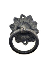 Resim Antika Tarz Dekoratif Pirinç Çiçek Mobilya Kulbu, Kapı Kilit Halkası - 50mm, Oksit 