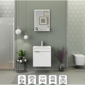 Resim BIANI Fix Arya 55 cm Banyo Dolabı Renk Mat Beyaz 