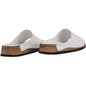 Resim Napa Shoes Hakiki Deri Lazer Kesim Delikli Rahat Taban Kadın Terlik Napa-309 Beyaz 
