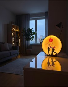 Resim Genel Markalar Sevimli Kedi Figürlü Işıklı Dekoratif Masa Lambası | Çocuk Odası ve Gece Lambası 