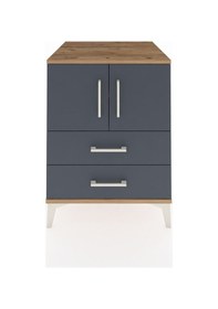 Resim Kronos Komodin 2 Raflı 2 Çekmeceli 2 Kapaklı 60x59x80 Çam-ant... Çam 