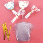 Resim 100 Şeffaf Plastik Selofan Hediye Çantaları, Şeker Çantaları, Bisküvi Çantaları, Bağlama Çantaları, Şeffaf Hediye Çantaları, Selofan Atıştırmalık Çantaları 