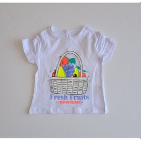 Resim Çikoby Kız Bebek Çocuk Meyve Desenli Beli Lastikli Şort Takım-7089-beyaz Beyaz 