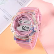 Resim Unicorn Gradient Color Spor Saati, Dijital Ekran, Tarih Takvimi ve Alarm - Dayanıklı Plastik Kılıf, PVC Kayış, Pembe'den Mor'a Geçişli Dizayn, Doğum Günü Partileri ve Unicorn Temalı Etkinlikler İçin Mükemmel, Unicorn Doğum Günü Parti Malzemeleri, Oynak Aksesuar, Canlı Saat Yüzü, Dijital Saat Yüzü 