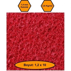 Resim NetBazaars Kırmızı Kıvırcık Plastik Paspas, Dış Mekan Için Paspas, 1,2X10 