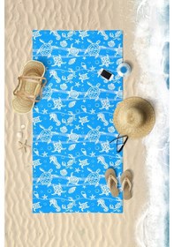Resim Underwater Desen Dijital Baskılı 75x150 Cm Plaj Havlusu Mavi 