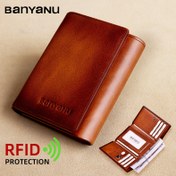 Resim 1 Erkek Cüzdan + 11 Kart Yuvası Faturalar İçin + Kısa Deri Ön Katmanlı Erkek Cüzdan + Hırsızlık Karşıtı Fırça + Baba/Koca için Tatil Hediyesi 