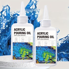 Resim 7oz Akrilik Dökme Yağı - %100 Saf Silikon ile Göz Alıcı Hücre Sanatı için, Akrilik ve Sulu Boya ile Uyumlu, Canlı Mavi & Yeşil Etkiler, Yaratıcı Resim Projeleri için İdeal, Akrilik Boya Katkı Maddesi | Döküm Ortamı | Çok Yönlü Sanat Aracı 