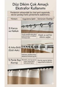 Resim Keten Fonluk Perde Rüstik Ve Kornişe Uygun Düz Dikim Kahverengi 
