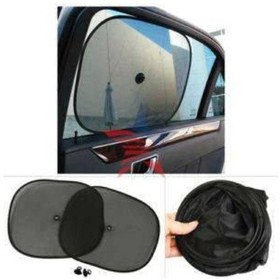 Resim Carub Vantuzlu Yan Cam Perdesi Düz Siyah Cam Güneşliği 2 Adet 