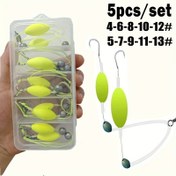 Resim 5 parça/set Somon Fly Balıkçılık Kiti 4#6#8#10#12 Yeni Yükseltme Anti-Flash Hat Çift Kanca Seti Ise Ni Kancalarla Büyük Balıklar İçin 