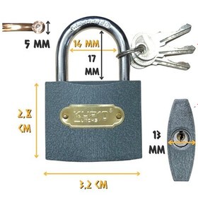 Resim Kupa Gri Asma Kilit 32 Mm. - 3 Anahtarlı 