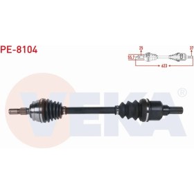 Resim Otoco Peugeot 208 Iı 1.2 - 1.5 Bluehdı A-T 2019- Komple Aks Sol Ön Uzunluk 623MM 9825392980 