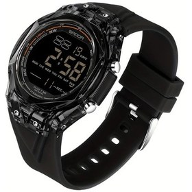 Resim Gaojunshop01 Full Black Erkek Kadın Dijital Led Ekran Su Geçirmez Spor Kronometre Hediye Kol Saati Diğer 