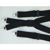 Resim Siyah Pantolon Askısı / Dört Klipsli Siyah 