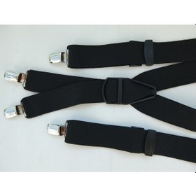 Resim Siyah Pantolon Askısı / Dört Klipsli Siyah 