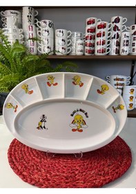 Resim 7 Bölmeli Tweety Kahvaltı Tabağı Çok Renkli 