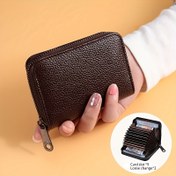 Resim Erkekler için Şık Suni Deri Cüzdan ve Kart Tutucu - Siyah/Kahverengi, Pürüzsüz PU Malzeme, Çoklu Kart Yuvaları ile Büyük Kapasite, Kimlik Penceresi, Fermuarlı Cep, Manyetik Kayma Önleyici, Günlük Kullanım, Seyahat veya Hediye için Dayanıklı ve Güvenli, Seyahat Cüzdanı | Şık Cüzdan | Pürüzsüz Pu Cüzdan 