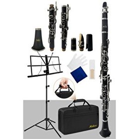 Resim Midex BNS-4000 Sol Klarnet 4 Yüzüklü (Askı Çanta Kamış Bez Eldiven Nota Sehpası Hediye) 