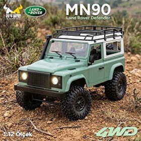 Resim MN Model MN90 1/12 Land Rover Defender D90 4WD RC Model Crawler Offroad Uzaktan Kumandalı Araba Arazi Aracı RTR Yeşil MN-90 