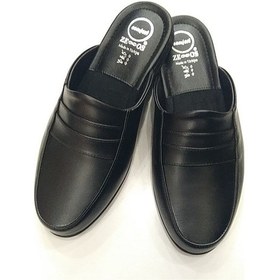 Resim Ze&os Damat Ev Terliği Deri Kutulu Poli Taban Siyah Zo02 Siyah 